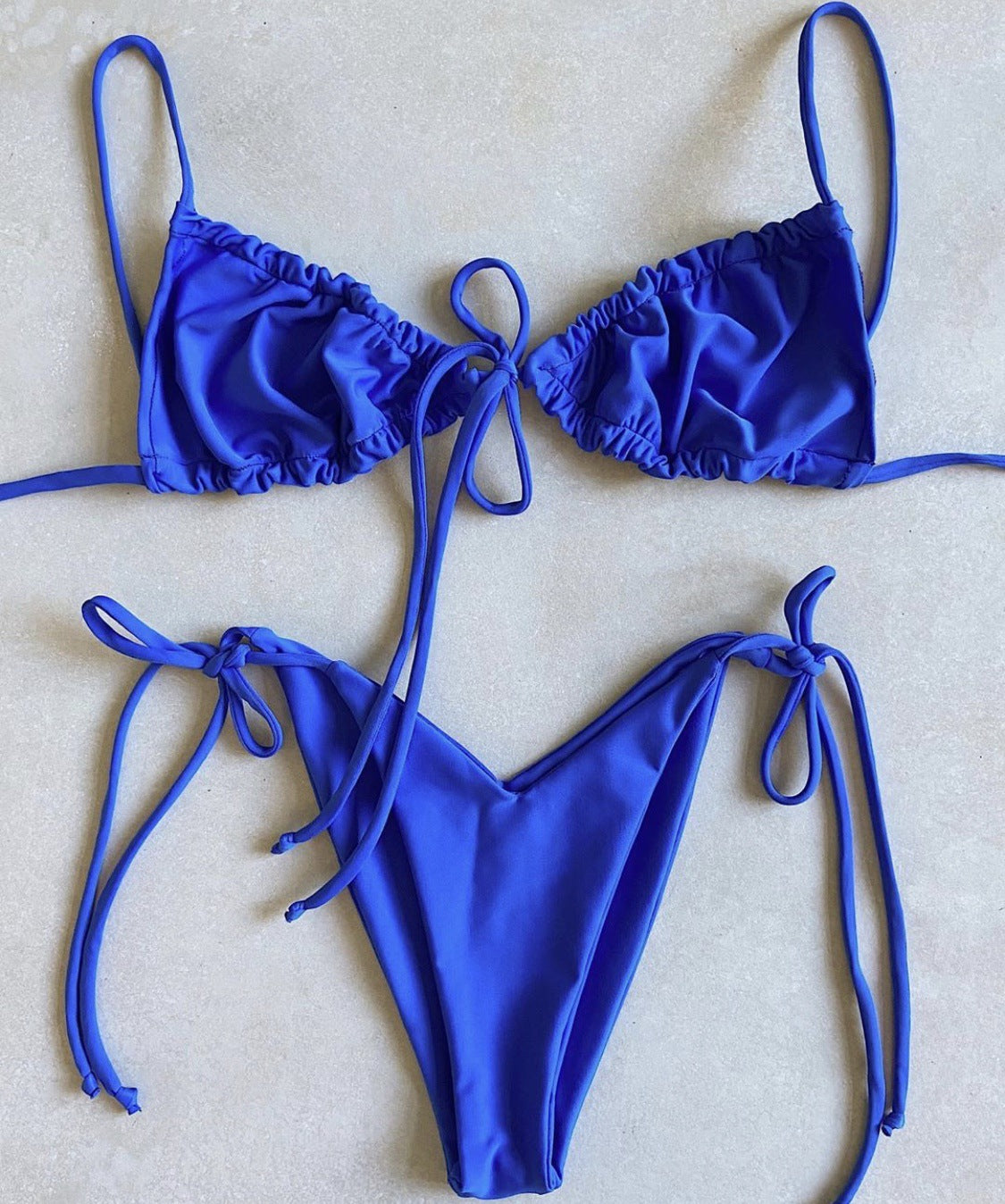 Solid color split bikini swimsuit