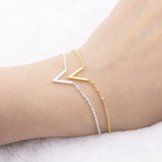 V Bracelets For Women  Stainless Steel Chain