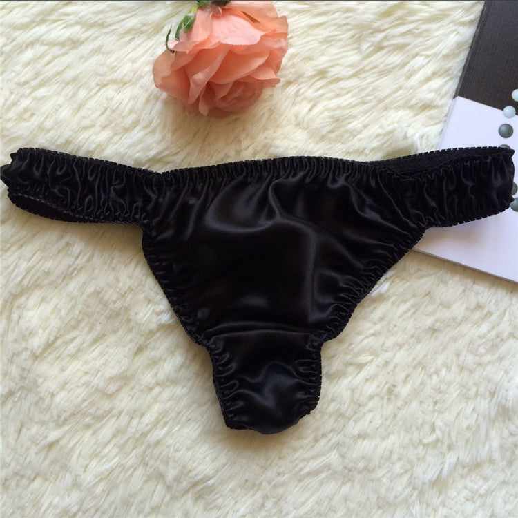 Sexy thong silk couple breathable panties