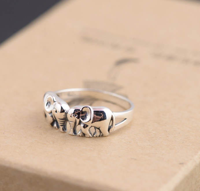 Sterling Silver Rings Fine Of Auspicious Elephant Jewelry Rings For Women Thai Sliver Rings Charms