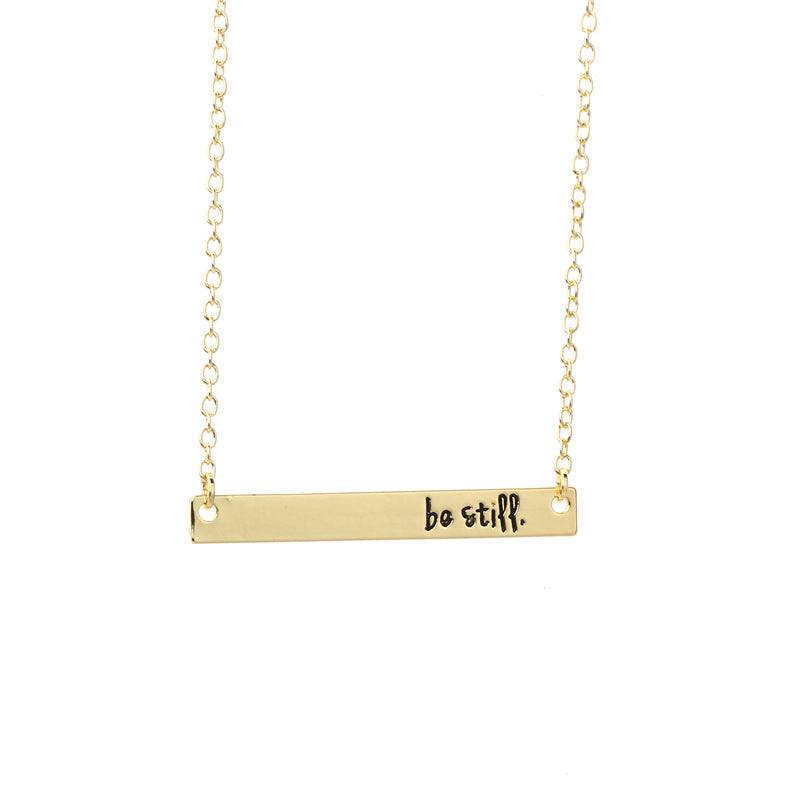 One word horizontal necklace women quiet item