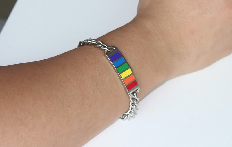 Colored men and women stainless steel bracelet