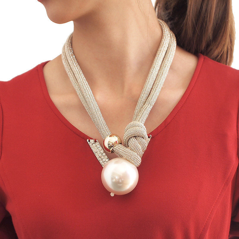 Fashion long pearl necklace women