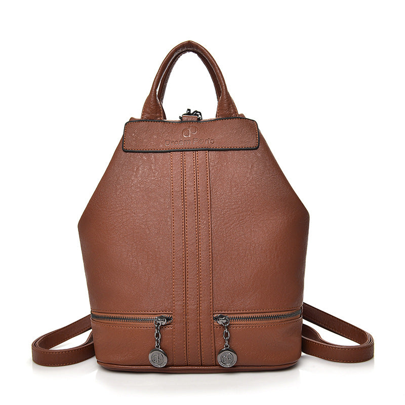 Women's All-Match Soft Leather Cowhide Backpack