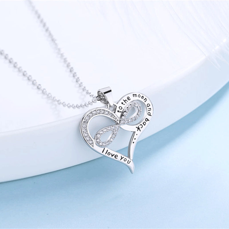 Silver Diamond Love Letter Necklace Women