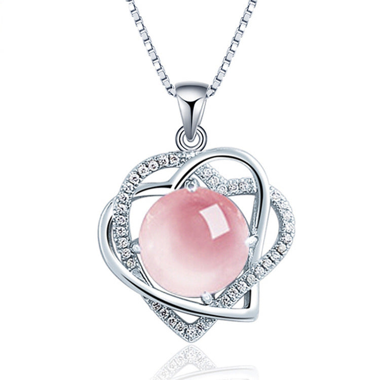 Crystal heart-shaped necklace women