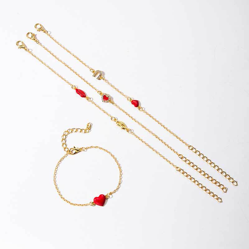 Gilded love lips bracelet women