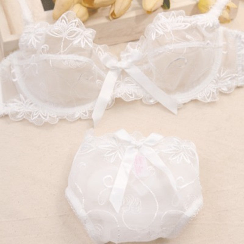 Ultra-thin transparent sexy bra set