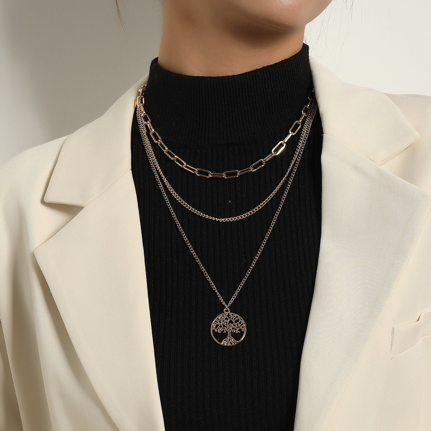 Ornaments Creative Geometric Square Chain Necklace Women