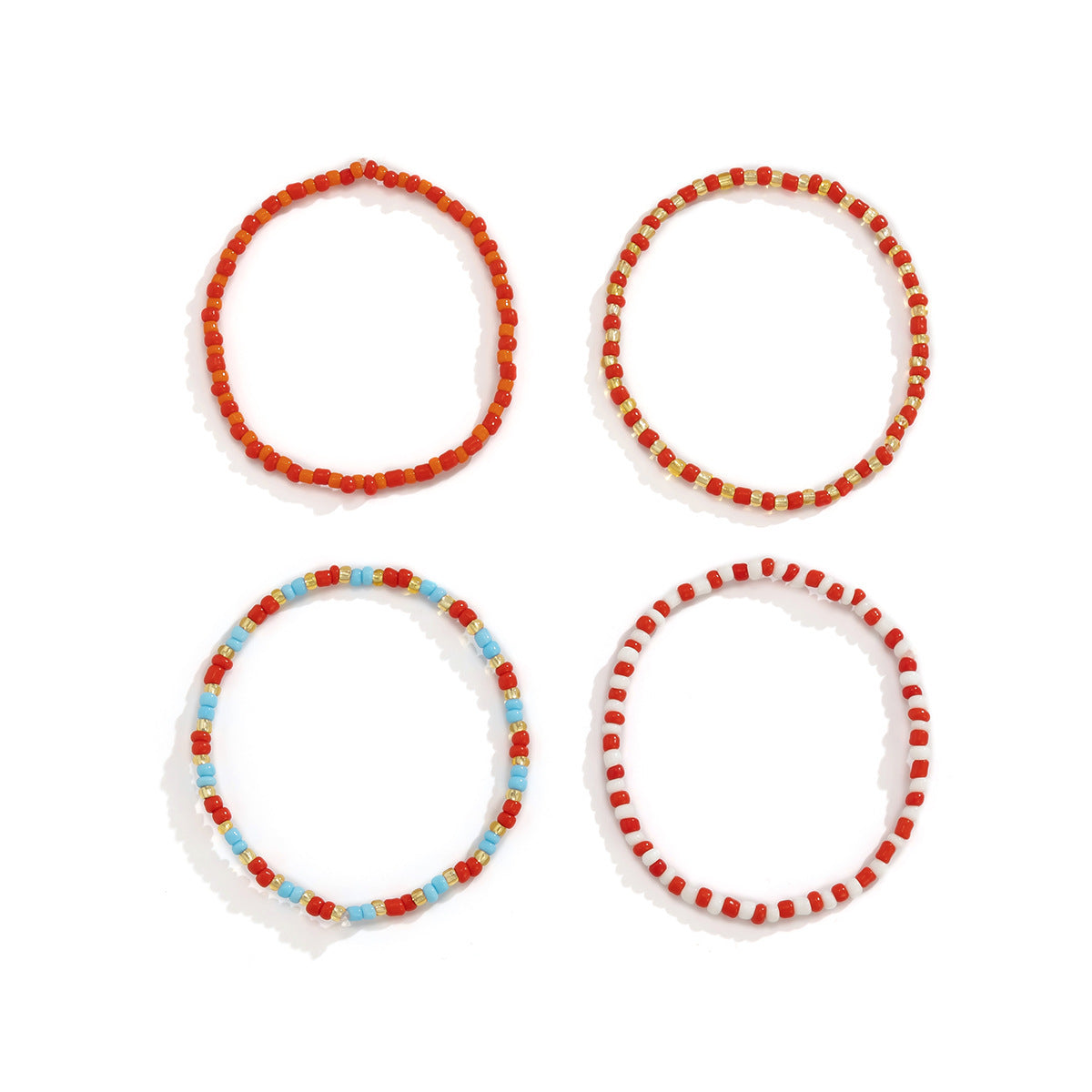 Rice Beads Ethnic Style Contrasting Color Bracelet Stacked Bracelet Women