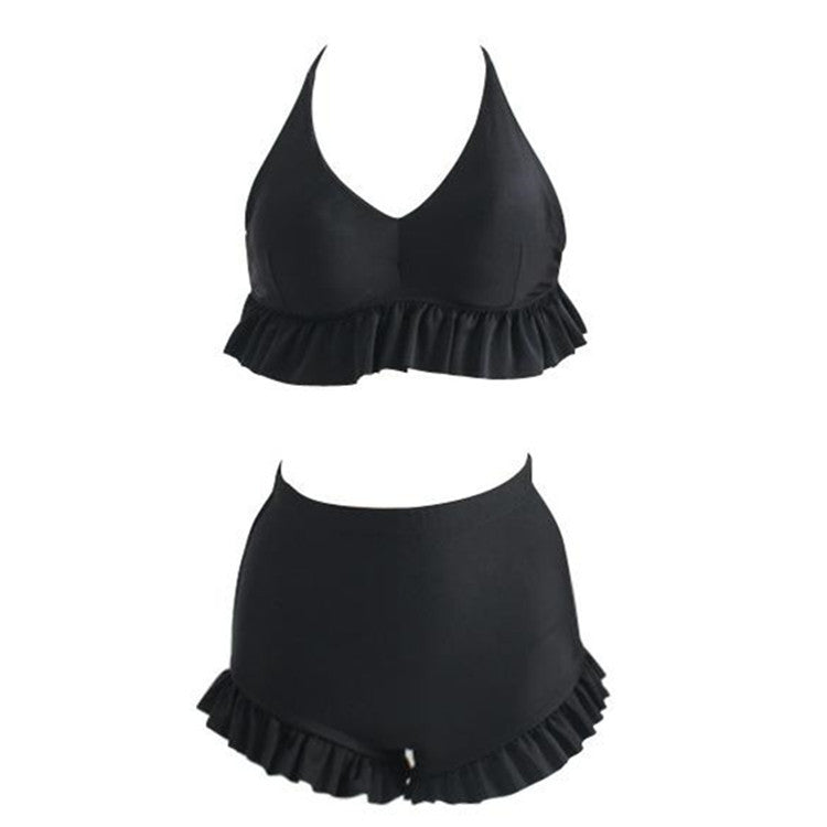 High waist covered belly slimming bikini