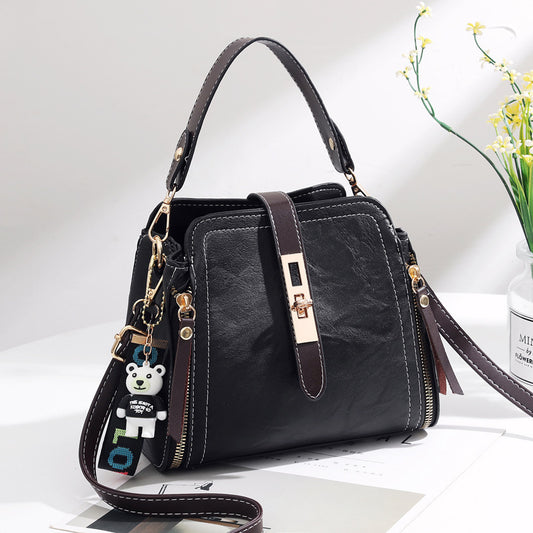 All-match messenger one-shoulder bucket bag