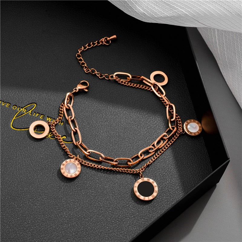 Double thick chain bracelet women exaggerated personality