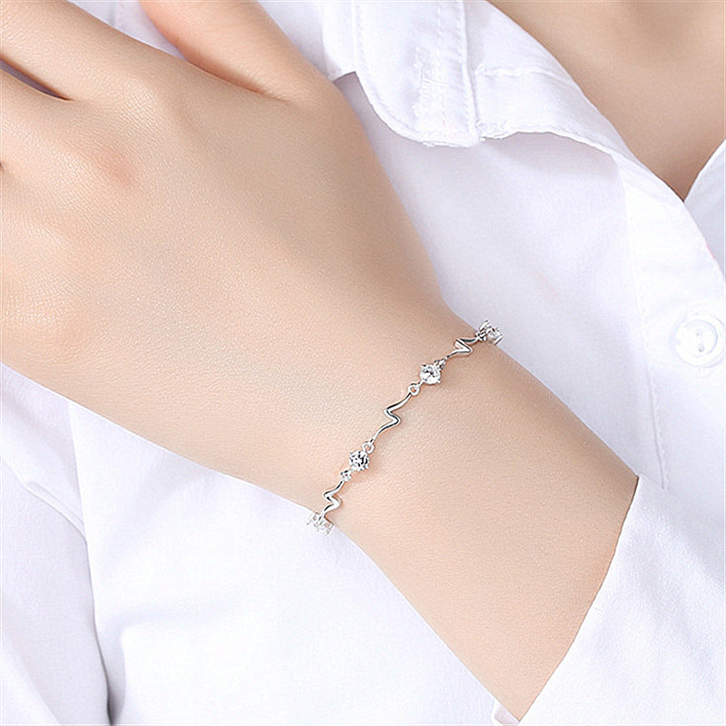 Blue crystal bracelet women diamond lightning bracelet