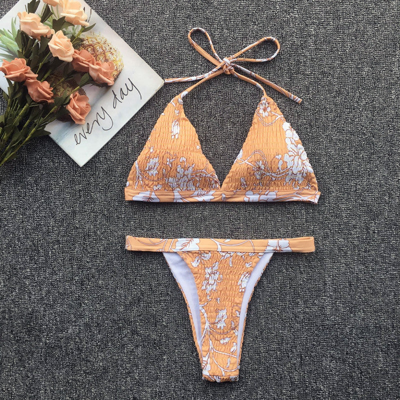 Pleated tie bikini