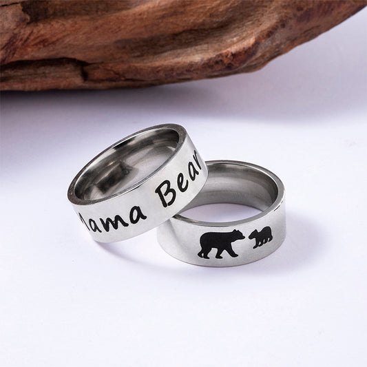 Cute Mama Bear And Baby Rings For Women