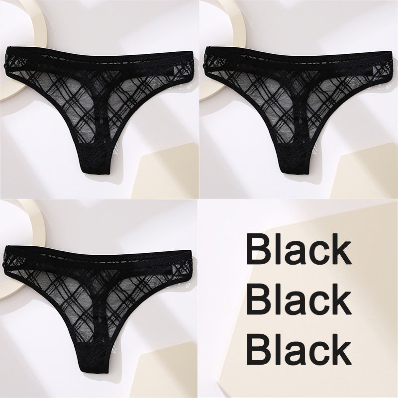 Lace Thong Women's Panties Briefs High Slit Cutout