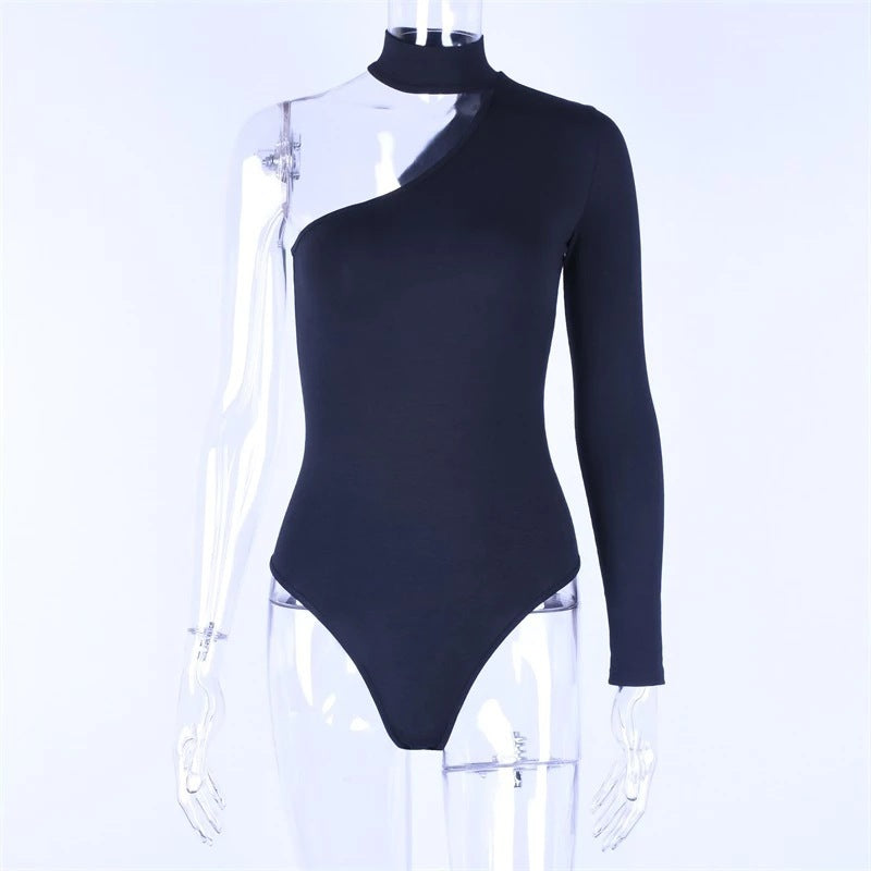 One-shoulder Sexy Irregular Bodysuit