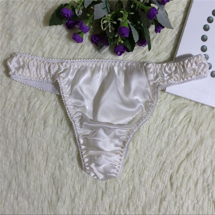 Sexy thong silk couple breathable panties