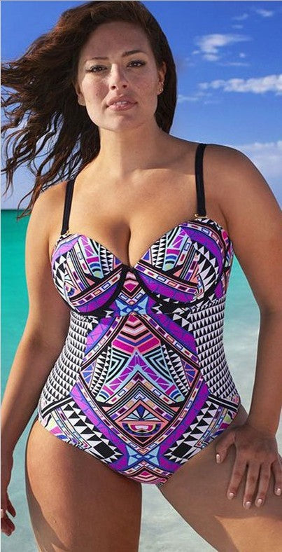 Printed one-piece swimsuit women Europe and America