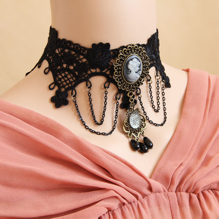 Christmas Prom Pearl Lace Necklace Women