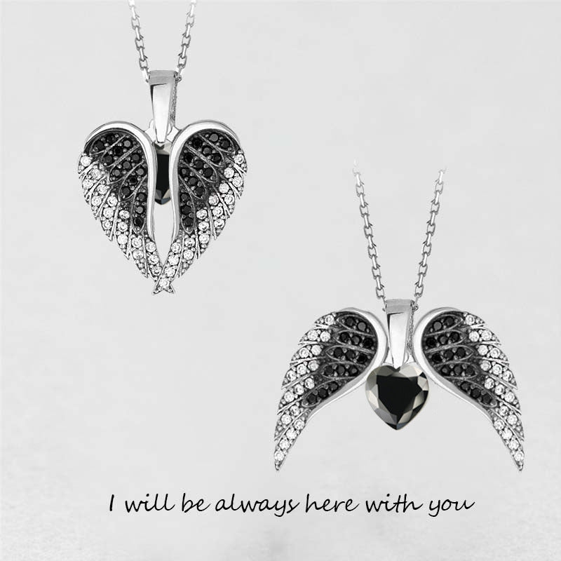 Angel Wings Heart Pendant Necklace Women