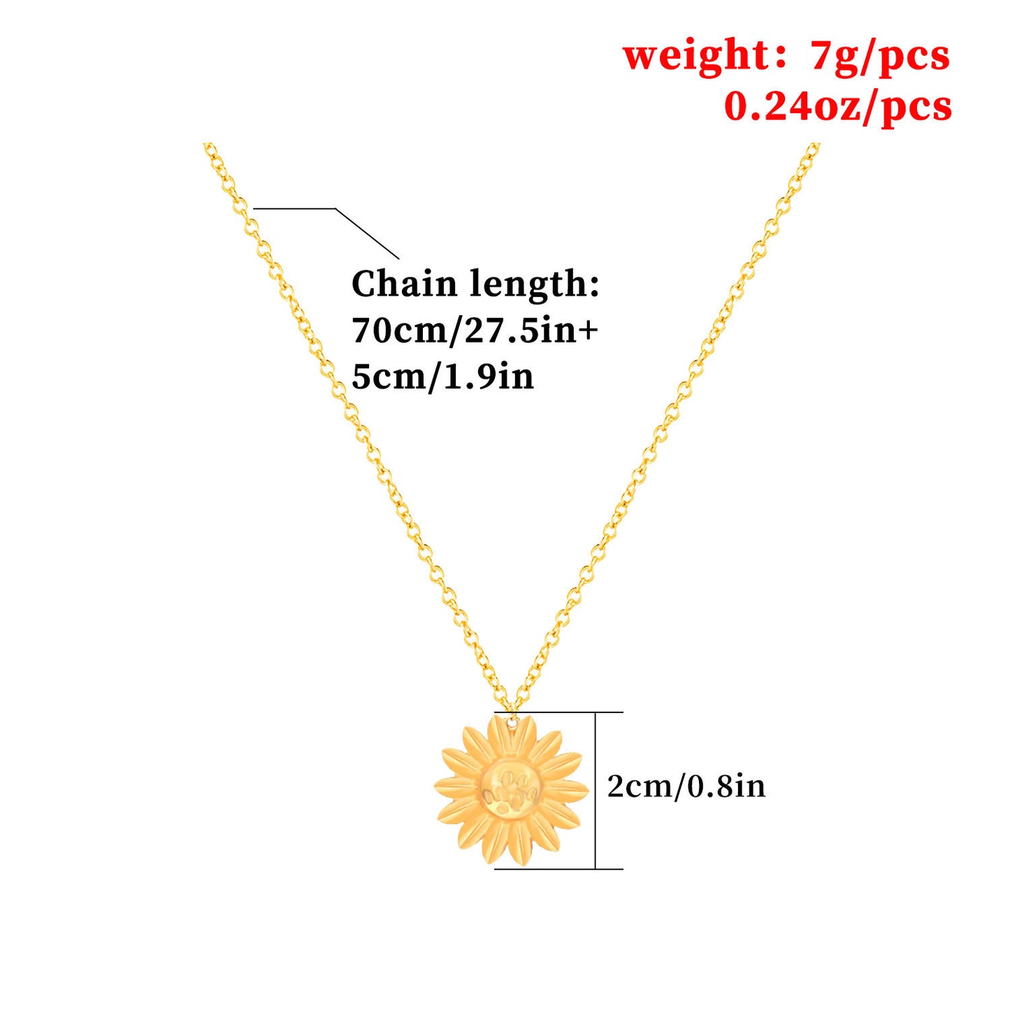 Sunflower Pendant Necklace Women Sunflower Long Necklace