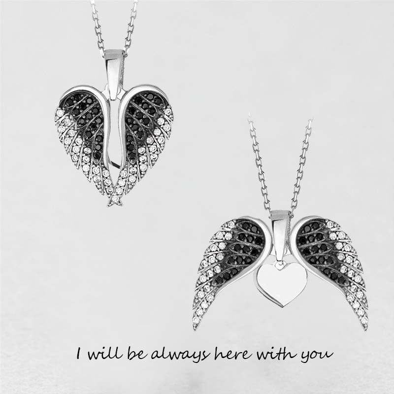 Angel Wings Heart Pendant Necklace Women