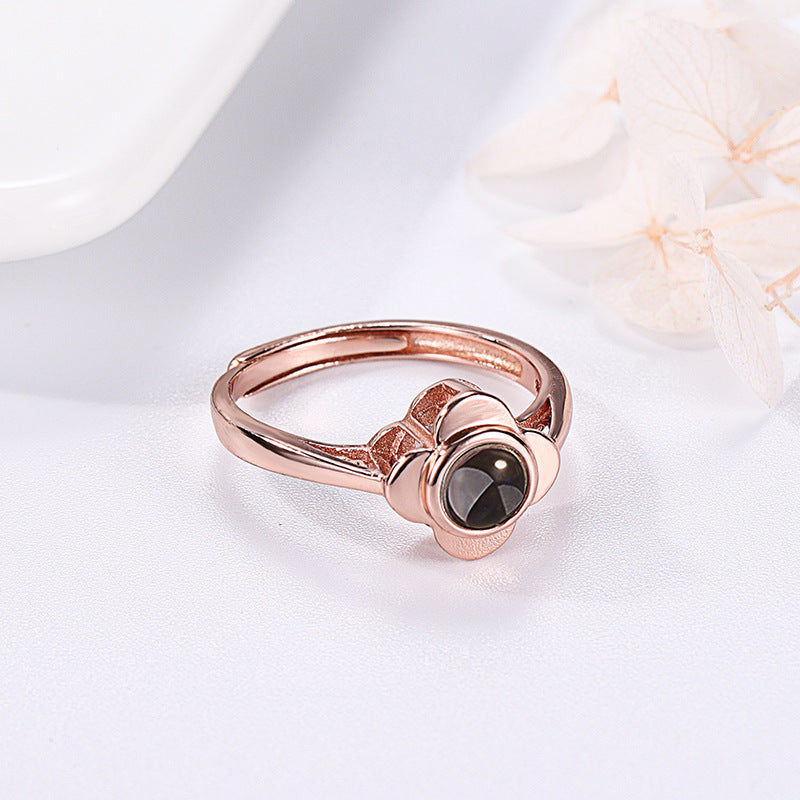 Projection Ring for Women Adjustable Couple Rings Flower Shape