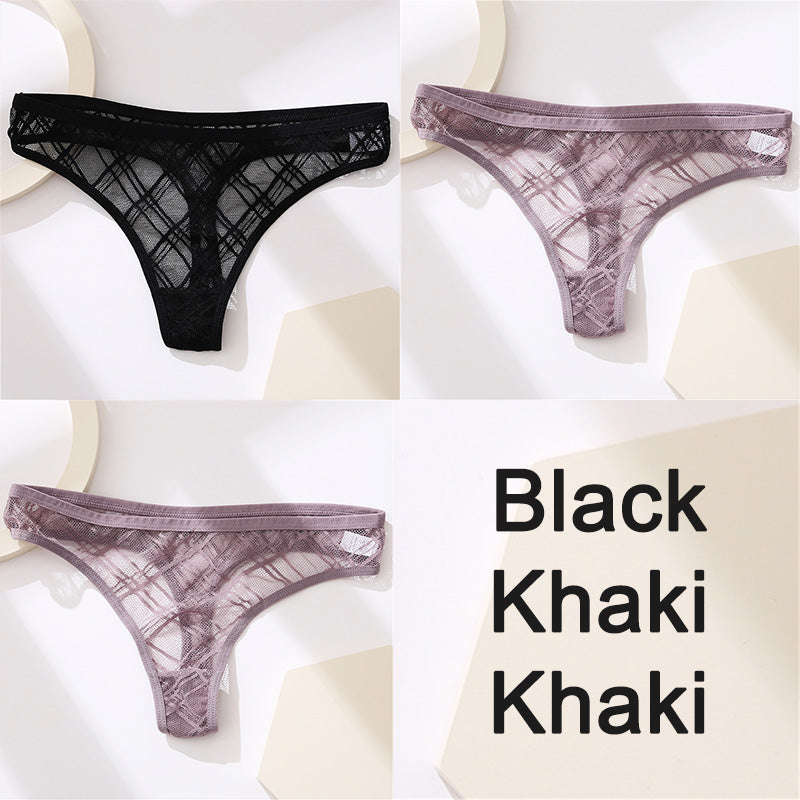 Lace Thong Women's Panties Briefs High Slit Cutout