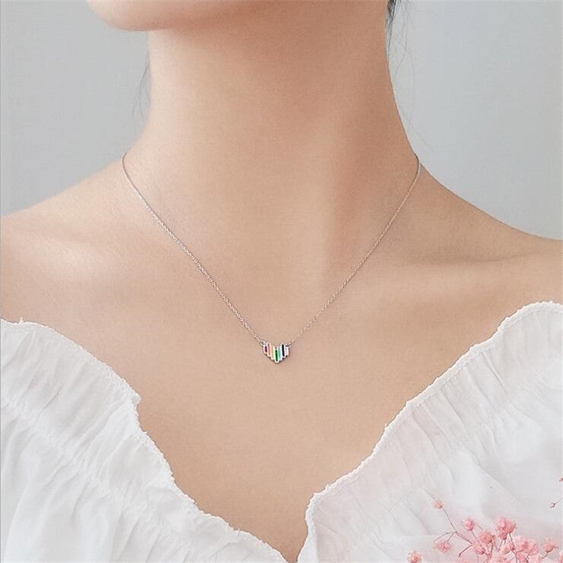 Rainbow Love Necklace Women