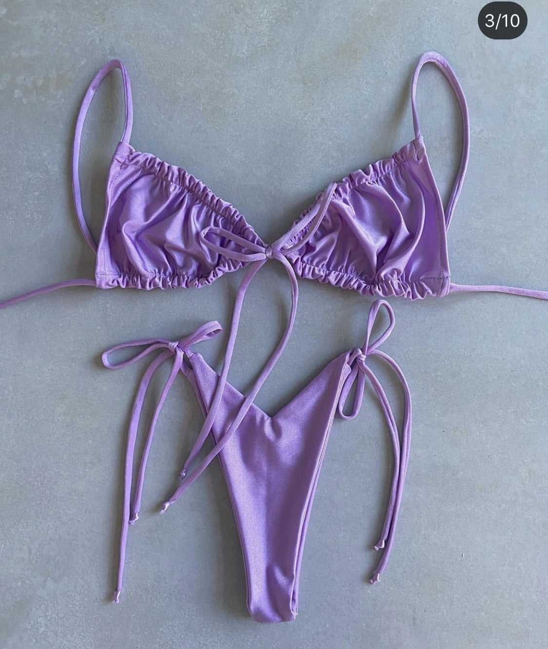 Solid color split bikini swimsuit