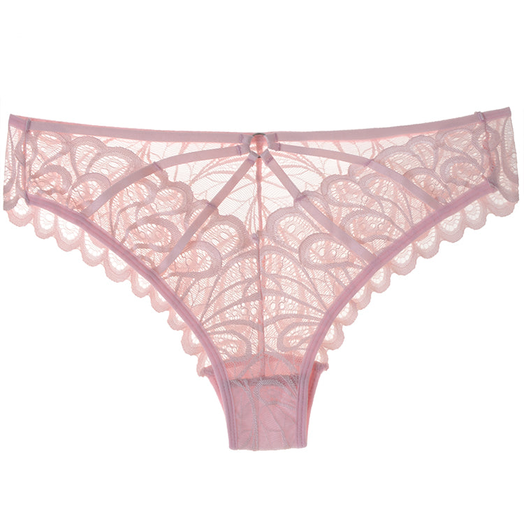 Patterned lace-up low-waist panties