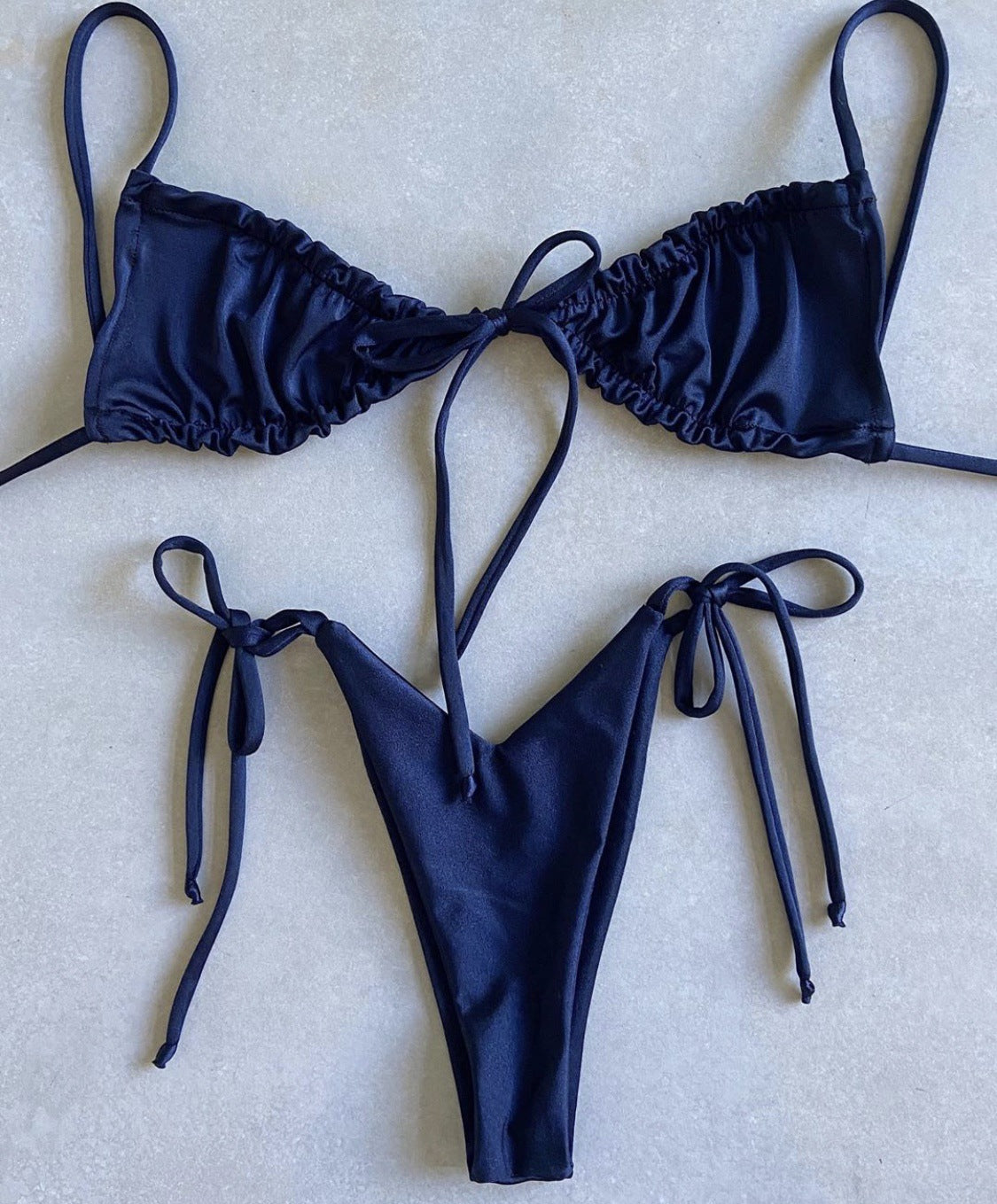 Solid color split bikini swimsuit