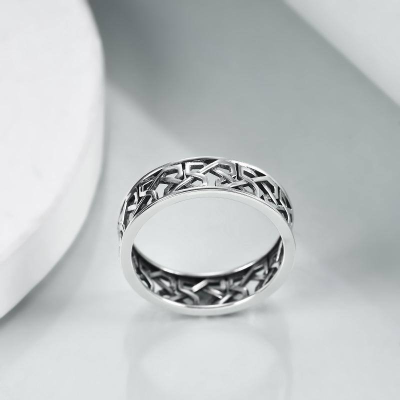 Sterling Silver Celtic Knot Hollow Out Rings For Women And Men