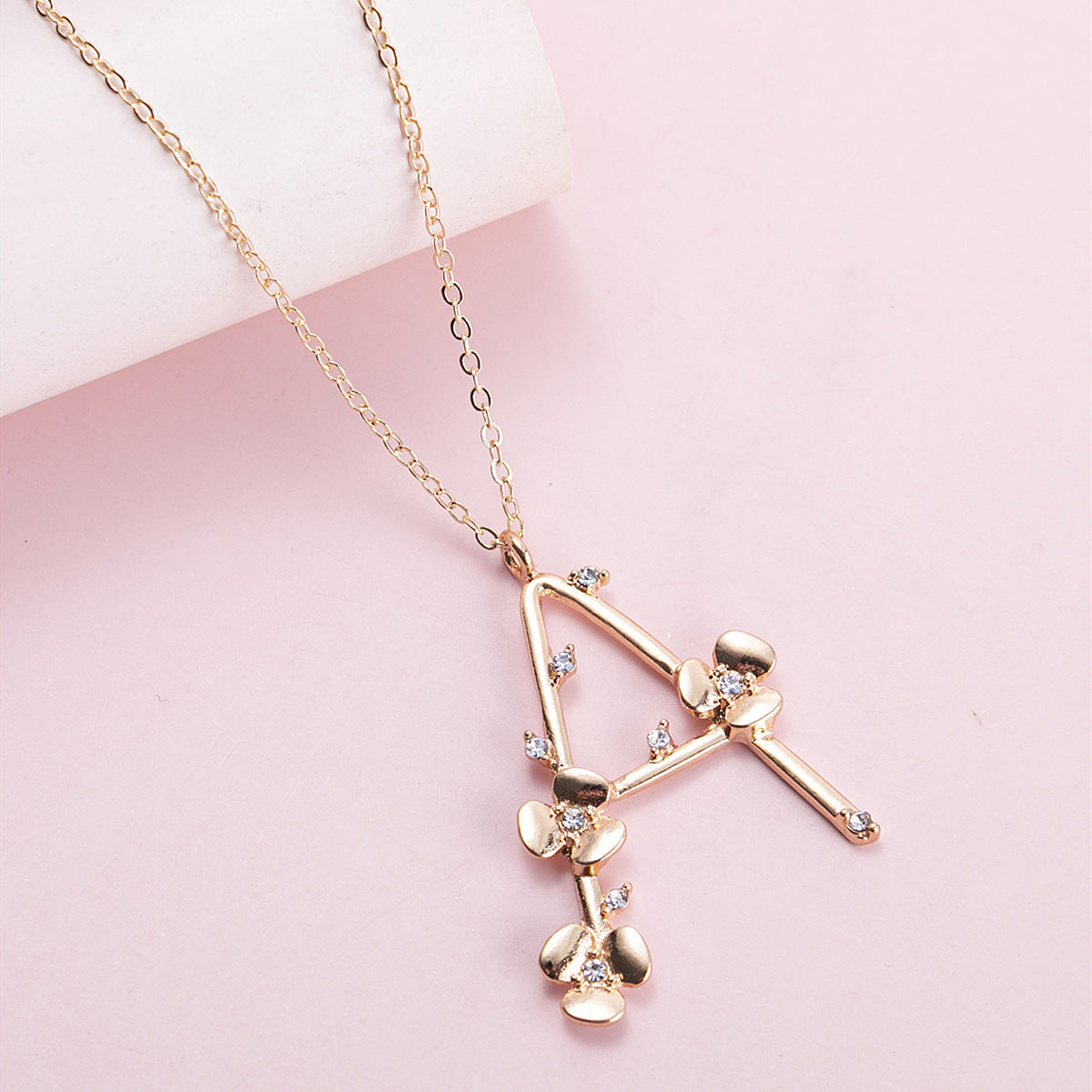 Personality English Letter M Metal Necklace Women