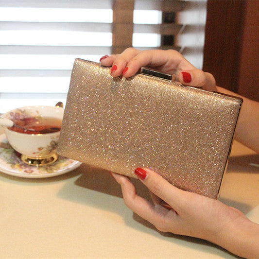 Dinner bag clutch bag shiny banquet bag chain packet