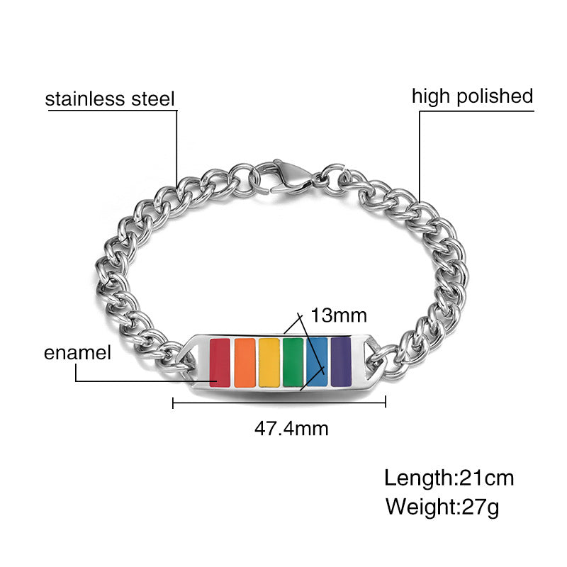 Colored men and women stainless steel bracelet