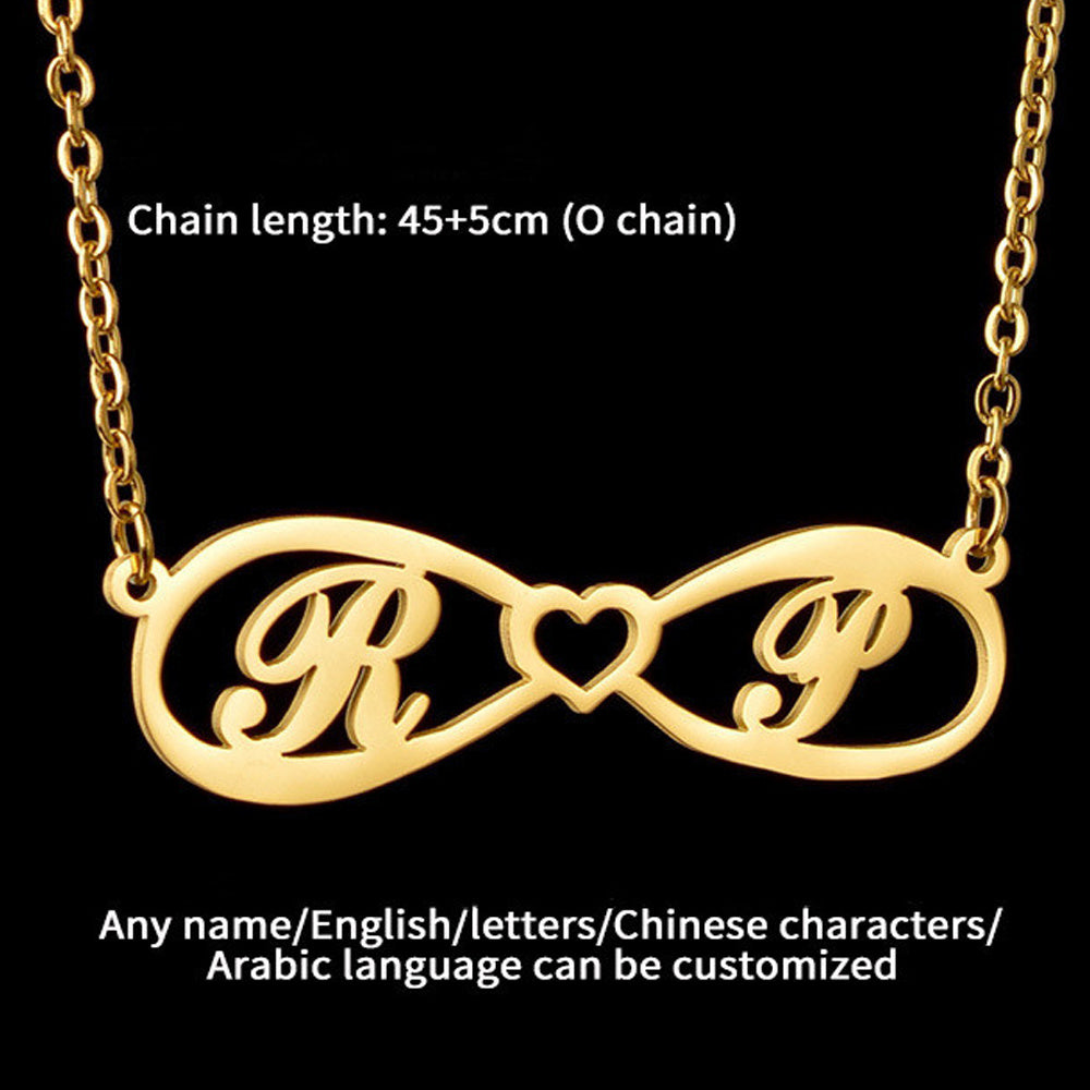 Stainless Steel Infinity Symbol Name Necklace Women