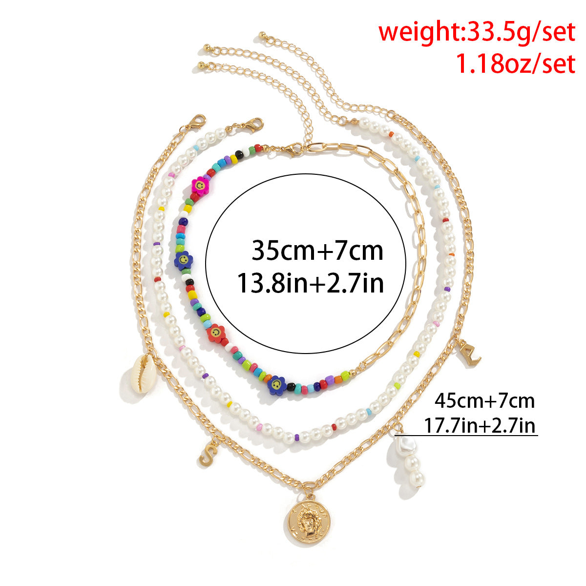 Shell Imitation Pearl Geometric Necklace Women