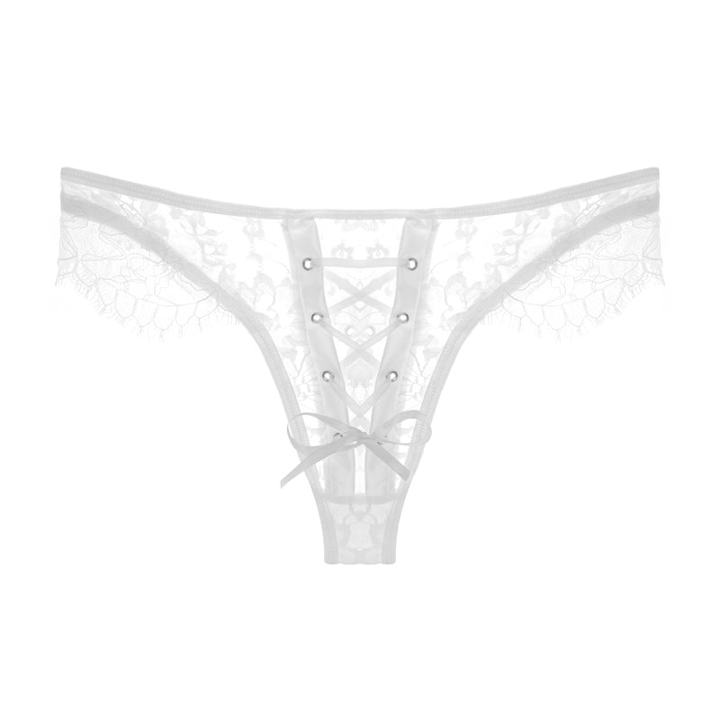 White lace eyelashes low waist panties