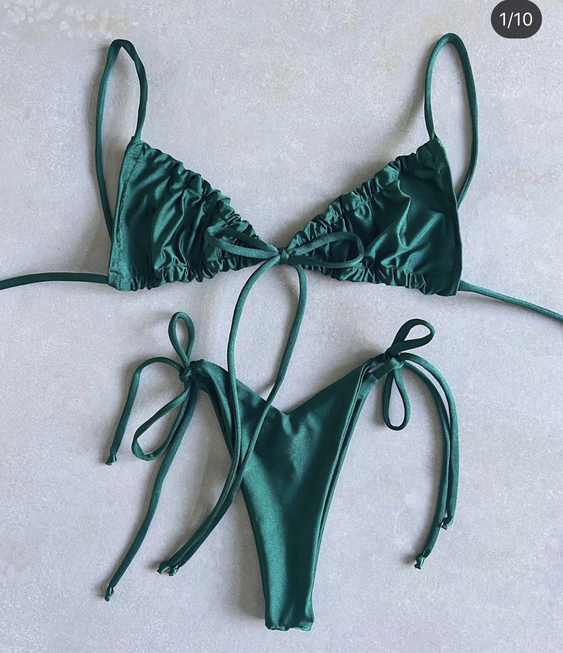 Solid color split bikini swimsuit