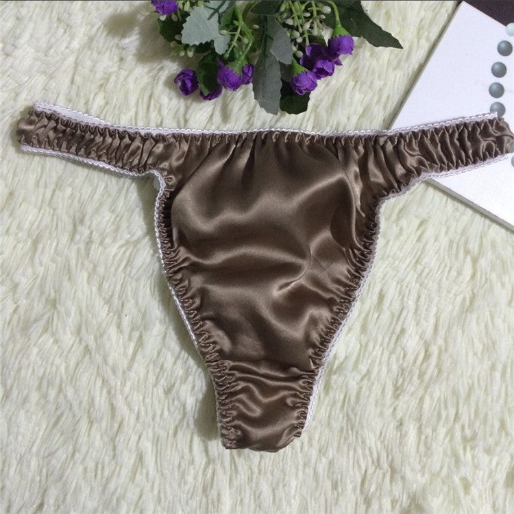 Sexy thong silk couple breathable panties