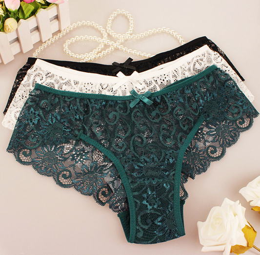 Sexy mid-rise ladies panties Lace women's briefs