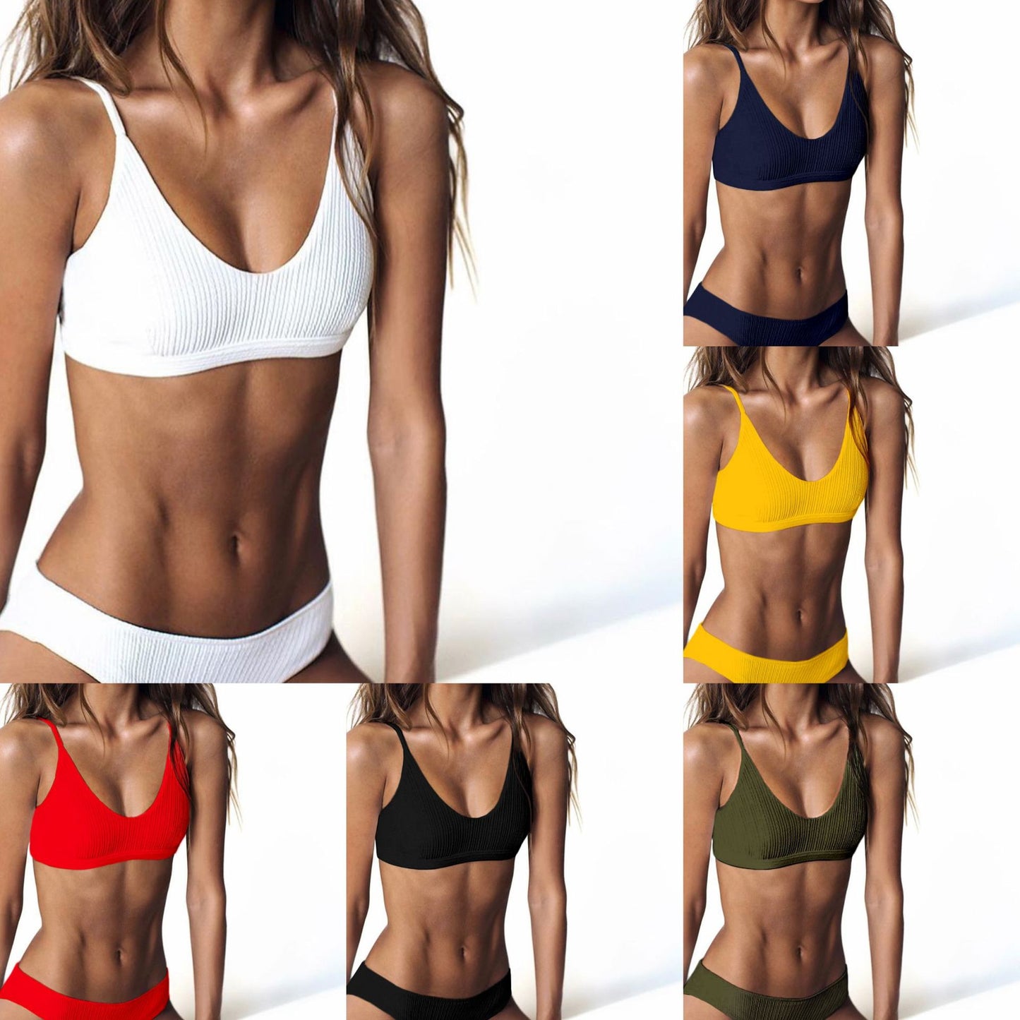 Solid color split bikini