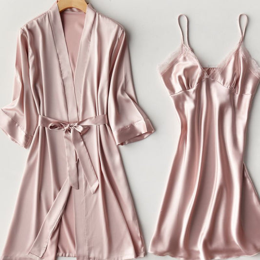 Two-piece suspender nightgown