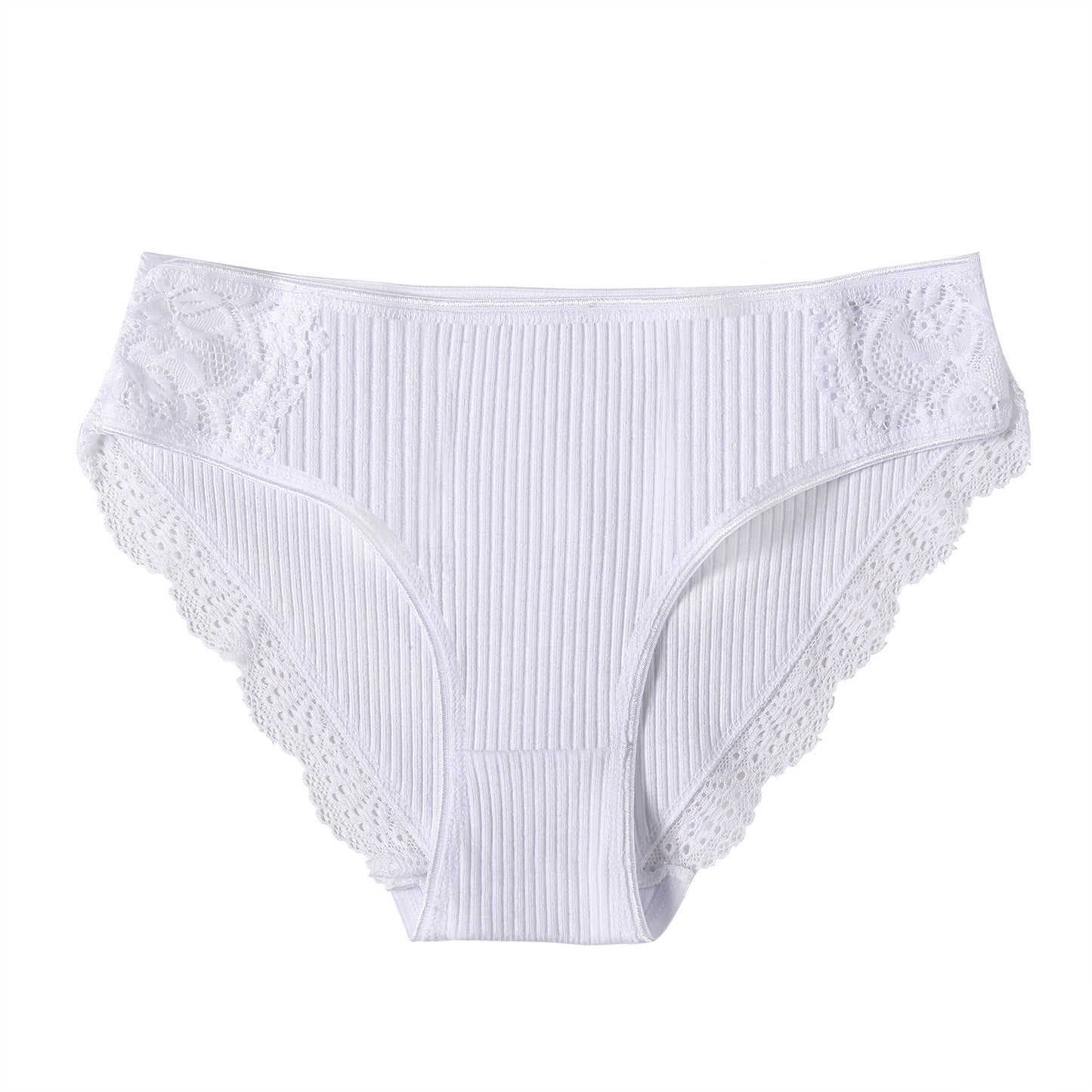 Striped cotton lace panties