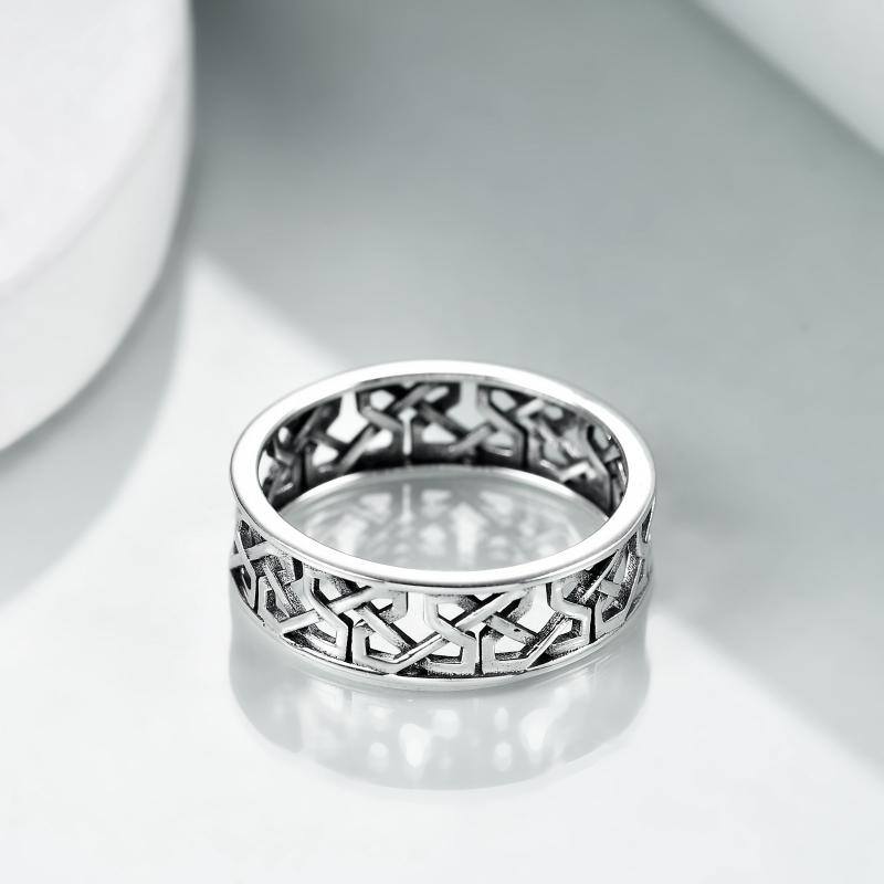 Sterling Silver Celtic Knot Hollow Out Rings For Women And Men