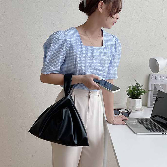 Fashion Portable Soft Face Fold Small Square Bag