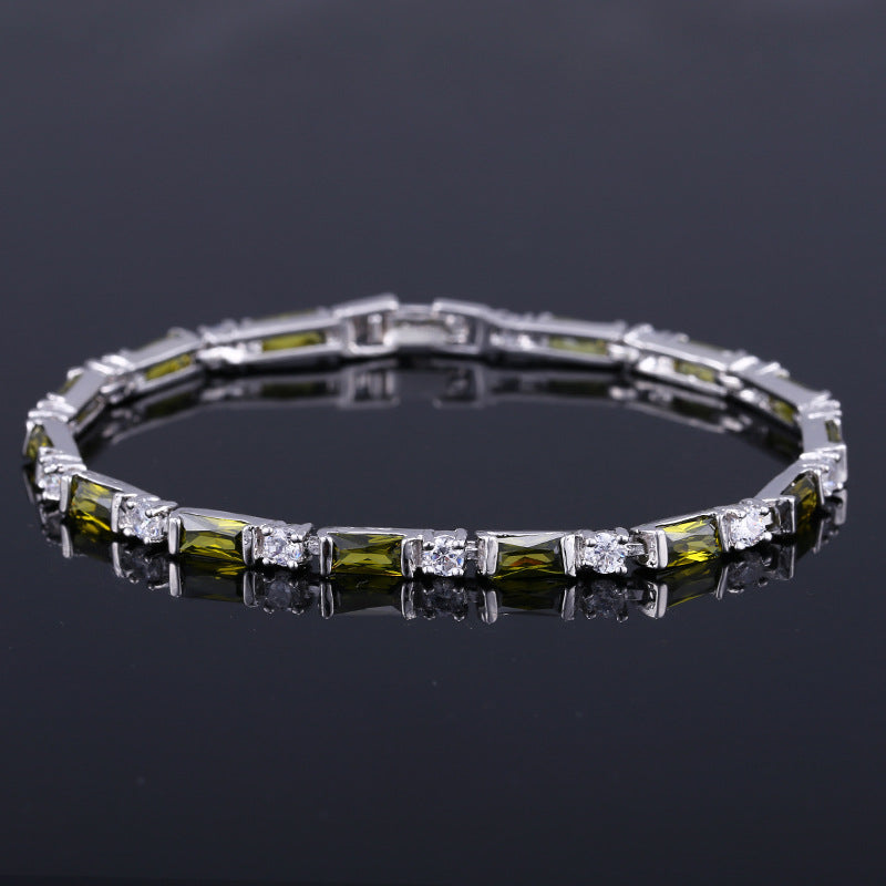 Zircon Bracelet Women Jewelry Platinum-plated Crystal Ladies Bracelet